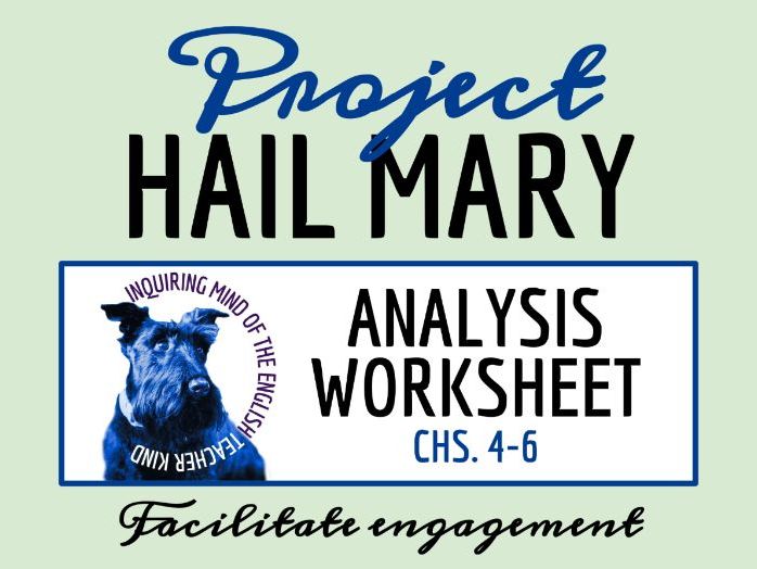 Project Hail Mary by Andy Weir Chapters 4, 5 & 6 Close Reading Analysis Worksheet