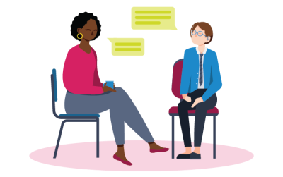Teacher talking to a student