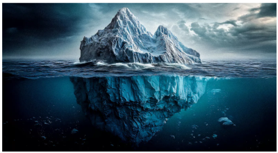 iceburg where you can see below the surface