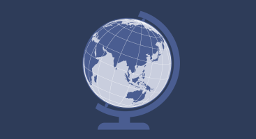 International newsletter - globe illustration
